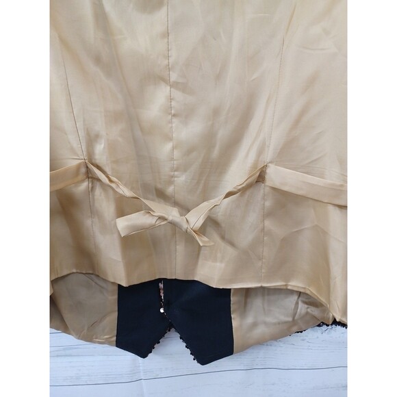 Pronti Collection By Phita Vest Black Gold Tan Sequined Sz L Embellished - Picture 6 of 10